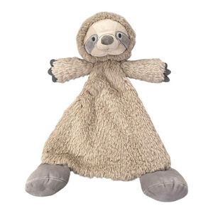 Demdaco Plush Sebastian Sloth Lovey Rattle Toy Baby Security Blanket Blankie Tan